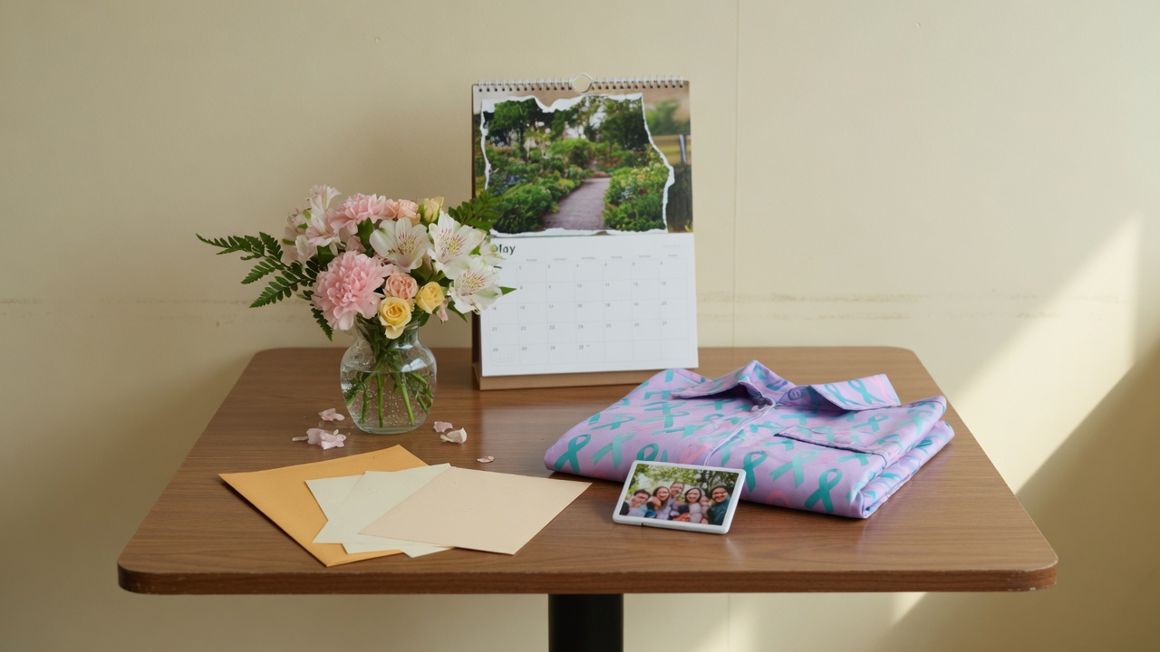 A first-responder calendar hanging in the house